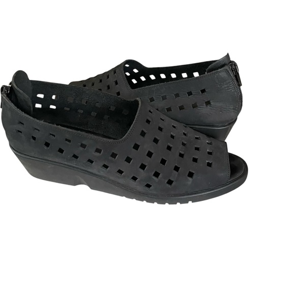 Zante Made in Italy Black Women's Zipper Peep Toe Sneakers Shoes EU 41/ US 9.5 - Picture 2 of 12